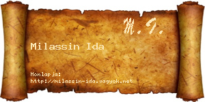 Milassin Ida névjegykártya